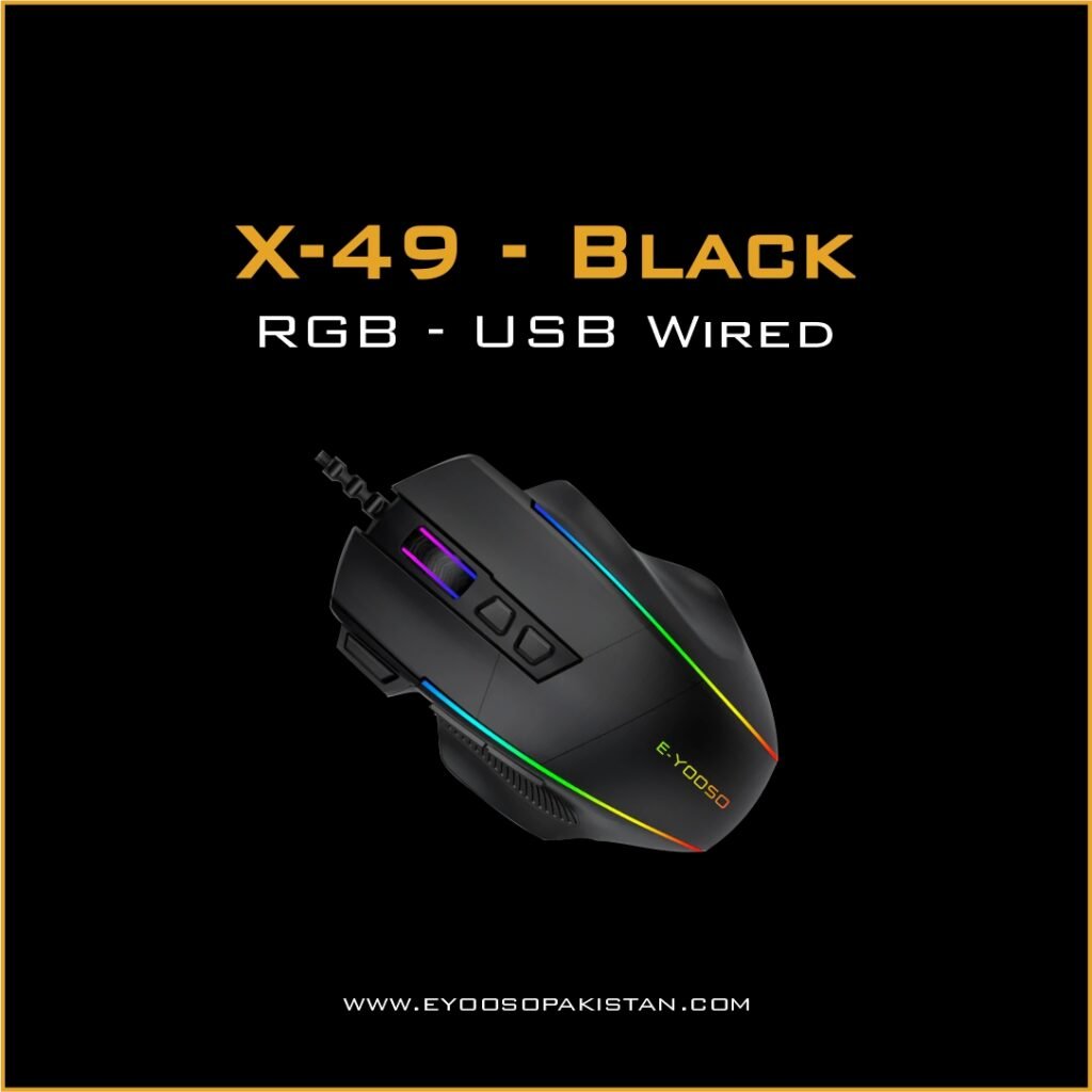 E-Yooso X-49 Gaming Wired Mouse – Black