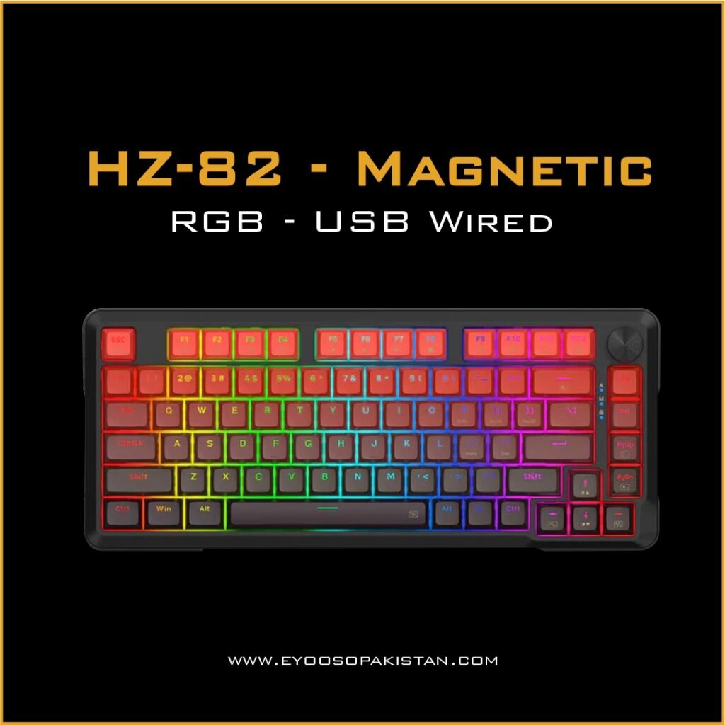 E-Yooso HZ-82 8K Magnetic wired Keyboard - Pink Switches - Gradient Red Black