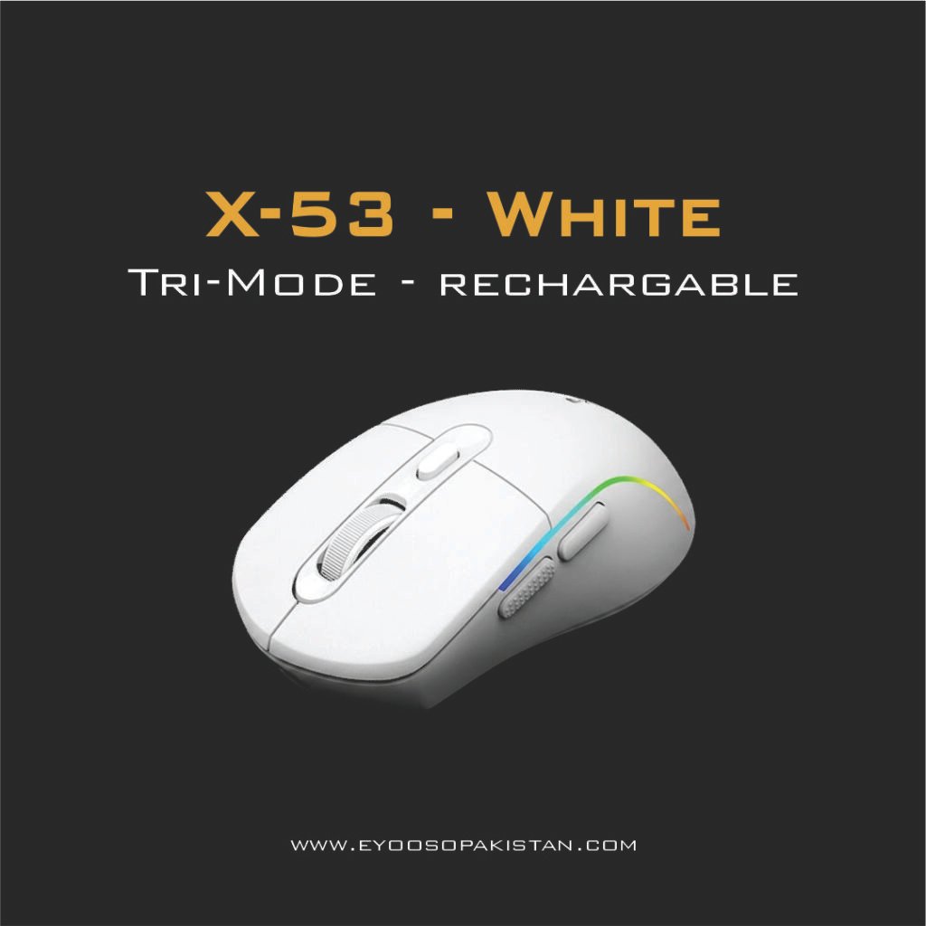 E-Yooso X-53 Tri-Mode Gaming Mouse - White